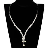 Rhodium Brass Jewelry Sets with AAA Grade CZ  in Clear
