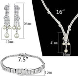 Rhodium Brass Jewelry Sets with AAA Grade CZ  in Clear