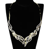 Gold+Rhodium Brass Jewelry Sets with AAA Grade CZ  in Clear