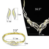Gold+Rhodium Brass Jewelry Sets with AAA Grade CZ  in Clear