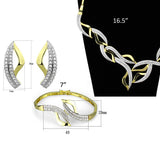 Gold+Rhodium Brass Jewelry Sets with AAA Grade CZ  in Clear