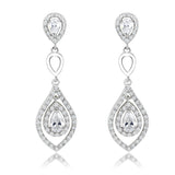 Rhodium Brass Jewelry Sets with AAA Grade CZ  in Clear