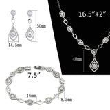 Rhodium Brass Jewelry Sets with AAA Grade CZ  in Clear