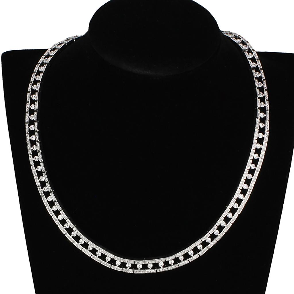 Rhodium Brass Jewelry Sets with AAA Grade CZ  in Clear