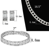 Rhodium Brass Jewelry Sets with AAA Grade CZ  in Clear