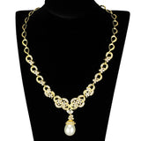 Gold Brass Jewelry Sets with AAA Grade CZ  in Clear