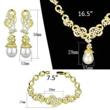 Gold Brass Jewelry Sets with AAA Grade CZ  in Clear