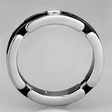 High polished (no plating) Stainless Steel Ring with Ceramic  in Jet