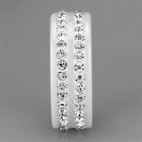 High polished (no plating) Stainless Steel Ring with Ceramic  in White