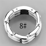 High polished (no plating) Stainless Steel Ring with Ceramic  in White