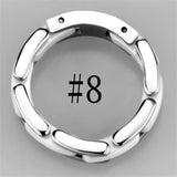 High polished (no plating) Stainless Steel Ring with Ceramic  in White