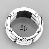 High polished (no plating) Stainless Steel Ring with Ceramic  in White
