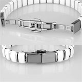 High polished (no plating) Stainless Steel Bracelet with Ceramic  in White