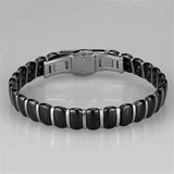 High polished (no plating) Stainless Steel Bracelet with Ceramic  in Jet