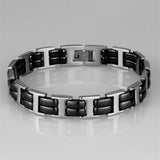 High polished (no plating) Stainless Steel Bracelet with Ceramic  in Jet