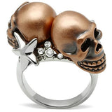 Special Color White Metal Ring with Top Grade Crystal  in Clear