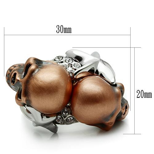 Special Color White Metal Ring with Top Grade Crystal  in Clear