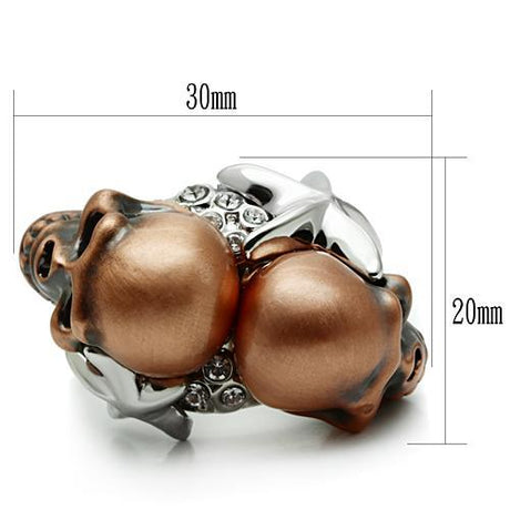 Special Color White Metal Ring with Top Grade Crystal  in Clear