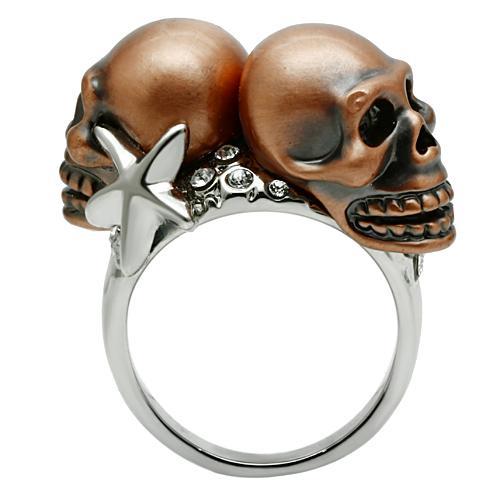 Special Color White Metal Ring with Top Grade Crystal  in Clear