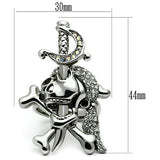 Ruthenium White Metal Ring with Top Grade Crystal  in Clear