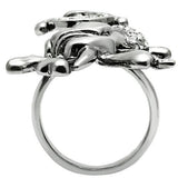 Ruthenium White Metal Ring with Top Grade Crystal  in Clear