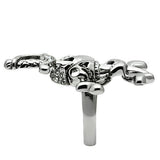 Ruthenium White Metal Ring with Top Grade Crystal  in Clear