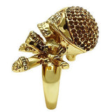 Gold White Metal Ring with Top Grade Crystal  in Smoked Quartz