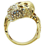 Gold White Metal Ring with Top Grade Crystal  in Aurora Borealis (Rainbow Effect)