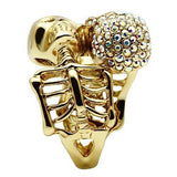 Gold White Metal Ring with Top Grade Crystal  in Aurora Borealis (Rainbow Effect)