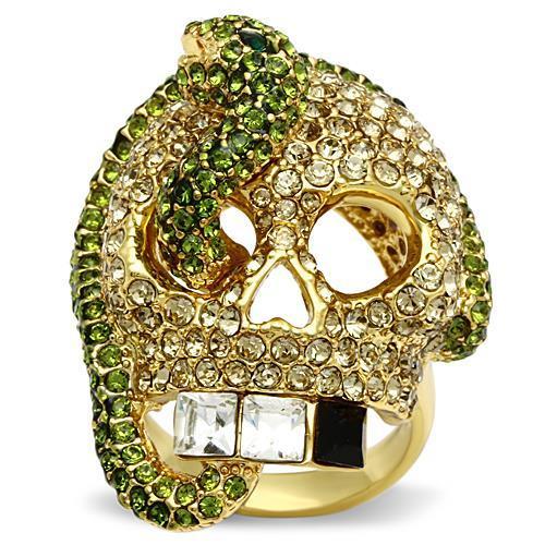 Gold White Metal Ring with Top Grade Crystal  in Multi Color