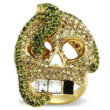 Gold White Metal Ring with Top Grade Crystal  in Multi Color
