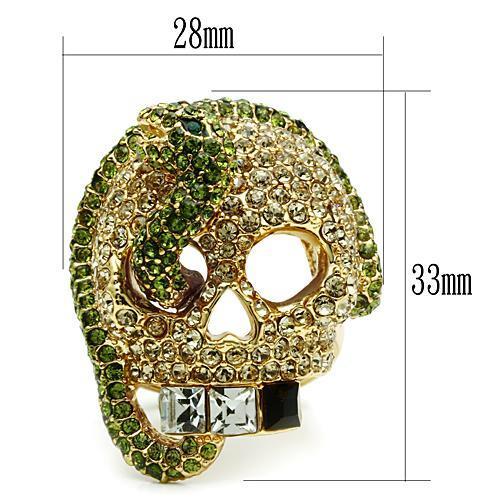 Gold White Metal Ring with Top Grade Crystal  in Multi Color