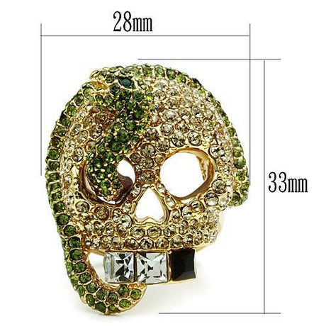 Gold White Metal Ring with Top Grade Crystal  in Multi Color