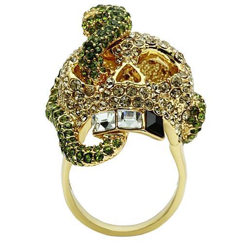 Gold White Metal Ring with Top Grade Crystal  in Multi Color