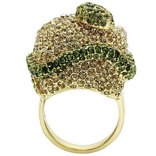 Gold White Metal Ring with Top Grade Crystal  in Multi Color