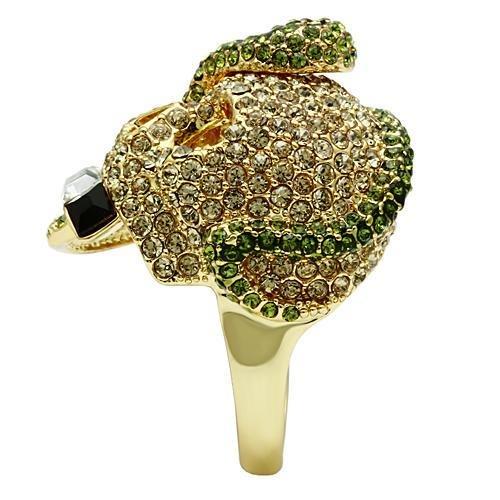 Gold White Metal Ring with Top Grade Crystal  in Multi Color