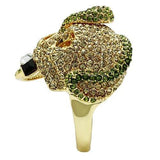 Gold White Metal Ring with Top Grade Crystal  in Multi Color