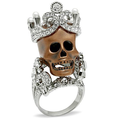 Special Color White Metal Ring with Synthetic Pearl in White