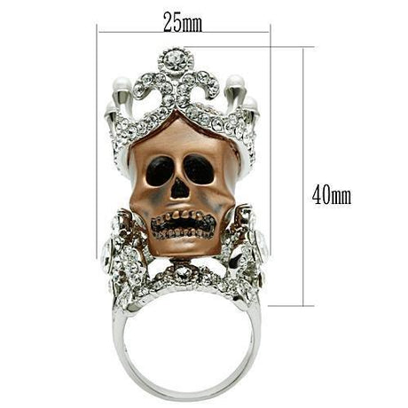 Special Color White Metal Ring with Synthetic Pearl in White
