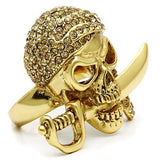 Gold White Metal Ring with Top Grade Crystal  in Citrine Yellow