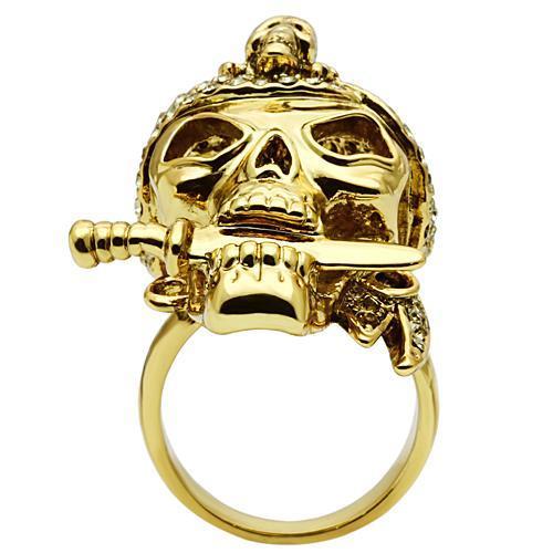 Gold White Metal Ring with Top Grade Crystal  in Smoked Quartz