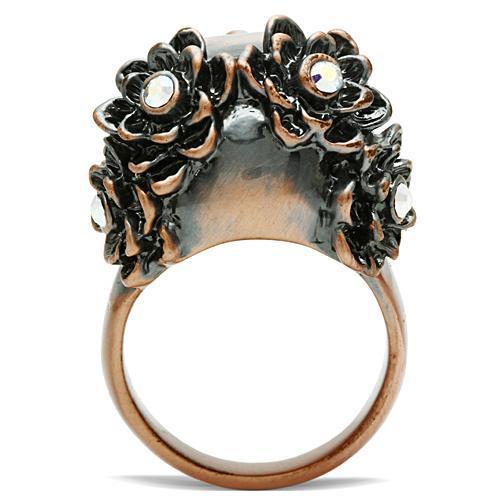 Ancientry Gold White Metal Ring with Top Grade Crystal  in Emerald