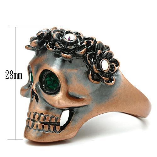 Ancientry Gold White Metal Ring with Top Grade Crystal  in Emerald