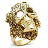 Gold White Metal Ring with Top Grade Crystal  in Aurora Borealis (Rainbow Effect)