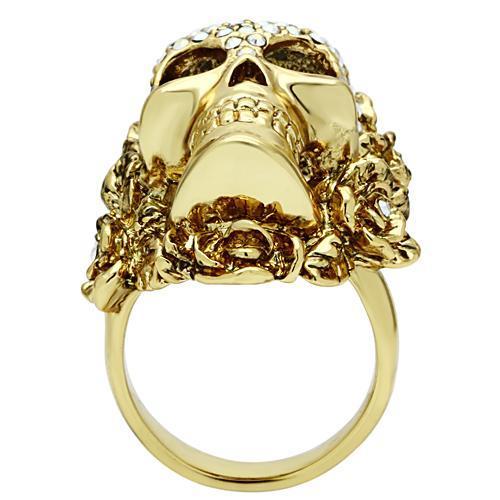 Gold White Metal Ring with Top Grade Crystal  in Aurora Borealis (Rainbow Effect)