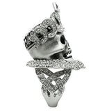 Matte Rhodium & Rhodium White Metal Ring with Top Grade Crystal  in Clear