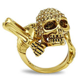 Gold White Metal Ring with Top Grade Crystal  in Citrine Yellow