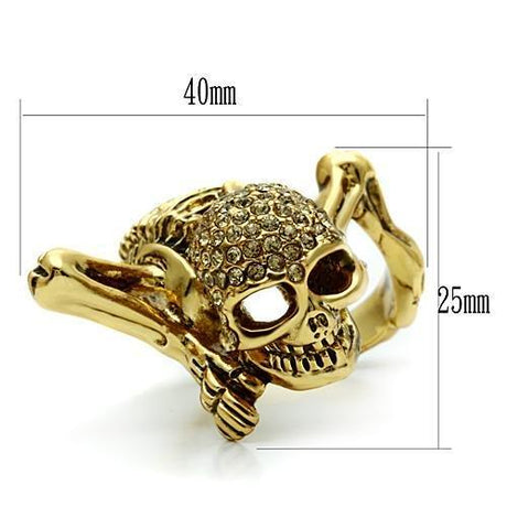 Gold White Metal Ring with Top Grade Crystal  in Citrine Yellow