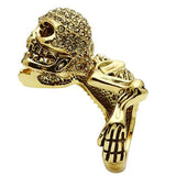 Gold White Metal Ring with Top Grade Crystal  in Citrine Yellow