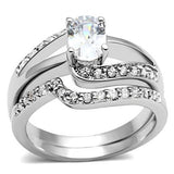 Rhodium Brass Ring with AAA Grade CZ  in Clear